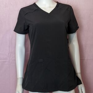 Dickies Women's V Neck 2 Pocket Scrub Top in Gray size XS